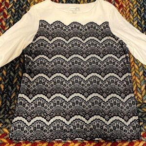 Women’s Large Christopher & Banks Lacey Long-Sleeved Top Whimsigoth